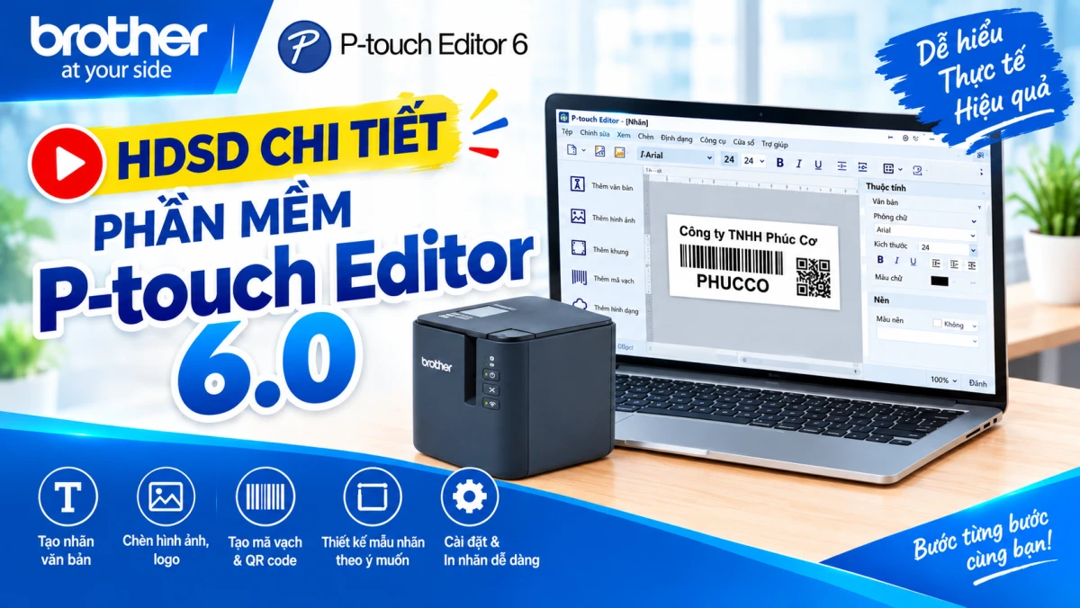 Hướng Dẫn Tải, Cài Đặt và Sử Dụng Chi Tiết Phần Mềm P-touch Editor 6