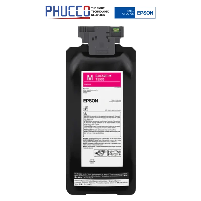 Mực in Epson SJIC47P-M Magenta Ink Cartridge - Dùng Cho Máy In Epson ColorWorks C8050 -C13T55S100 | Phúc Cơ