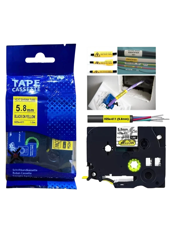 Ống co nhiệt HZSe-611, khổ 6mm x 1,5m, cáp 1.7-3.2mm, màu vàng | Phúc Cơ