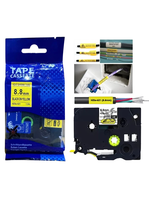 Ống co nhiệt HZSe-621, khổ 9mm x 1,5m, cáp 2.6-5.1mm, màu vàng | Phúc Cơ