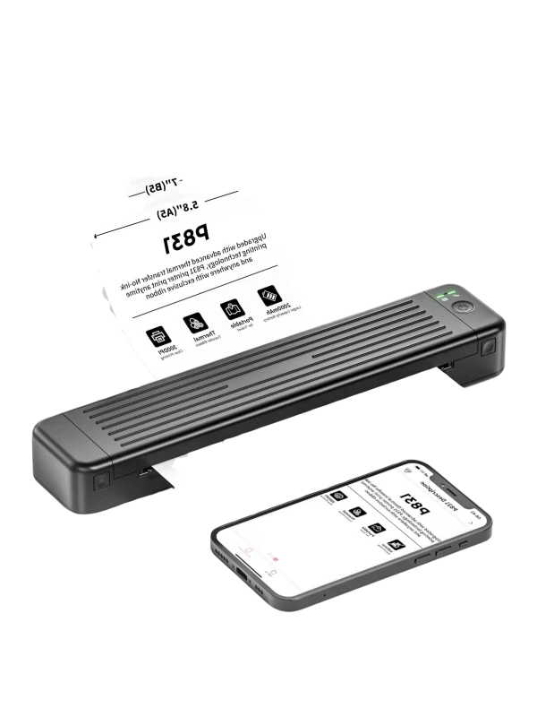Máy in di động P831 (A4, giấy thường, in ribbon, Bluetooth/USB-C) | Phúc Cơ