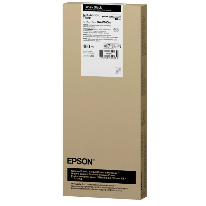 Mực in Epson SJIC47P-BK Black Ink Cartridge - Dùng Cho Máy In Epson ColorWorks C8050 -C13T55S100 | Phúc Cơ