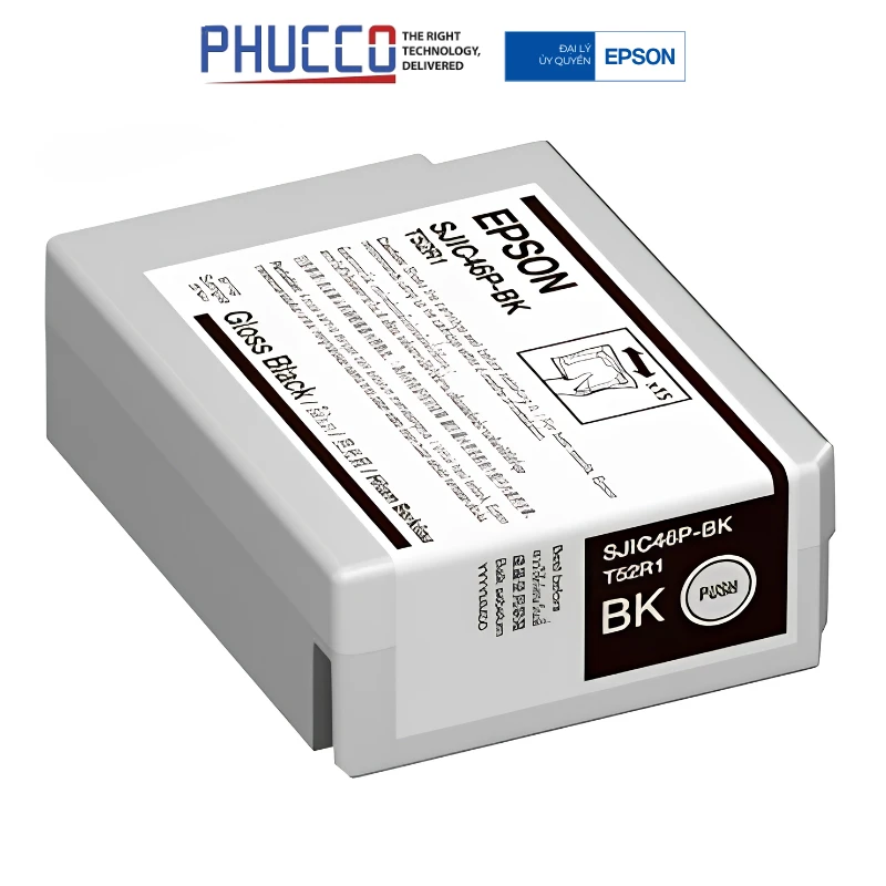 Mực In Epson Sjic40P-Bk Black Ink Cartridge - Dùng Cho Máy In Epson Colorworks C6050/6550 Series - C13T44G100