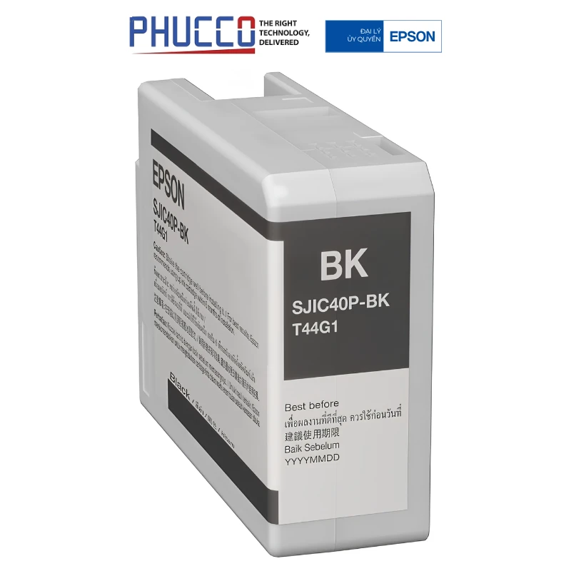 Mực In Epson Sjic46P-Bk Black Ink Cartridge - Dùng Cho Máy In Epson Colorworks C4050 -C13T52R100