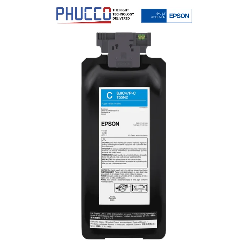 Mực In Epson Sjic47P-C Black Ink Cartridge - Dùng Cho Máy In Epson Colorworks C8050 -C13T55S100