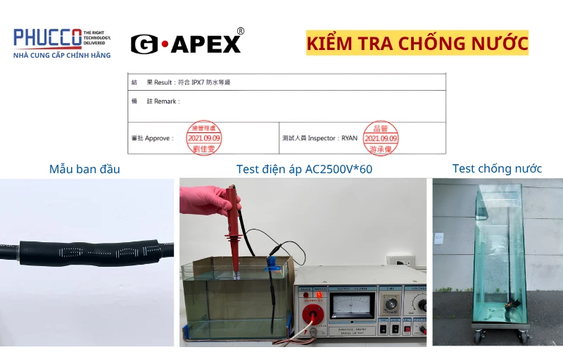 Ống co nhiệt có keo ATM test chống thấm nước