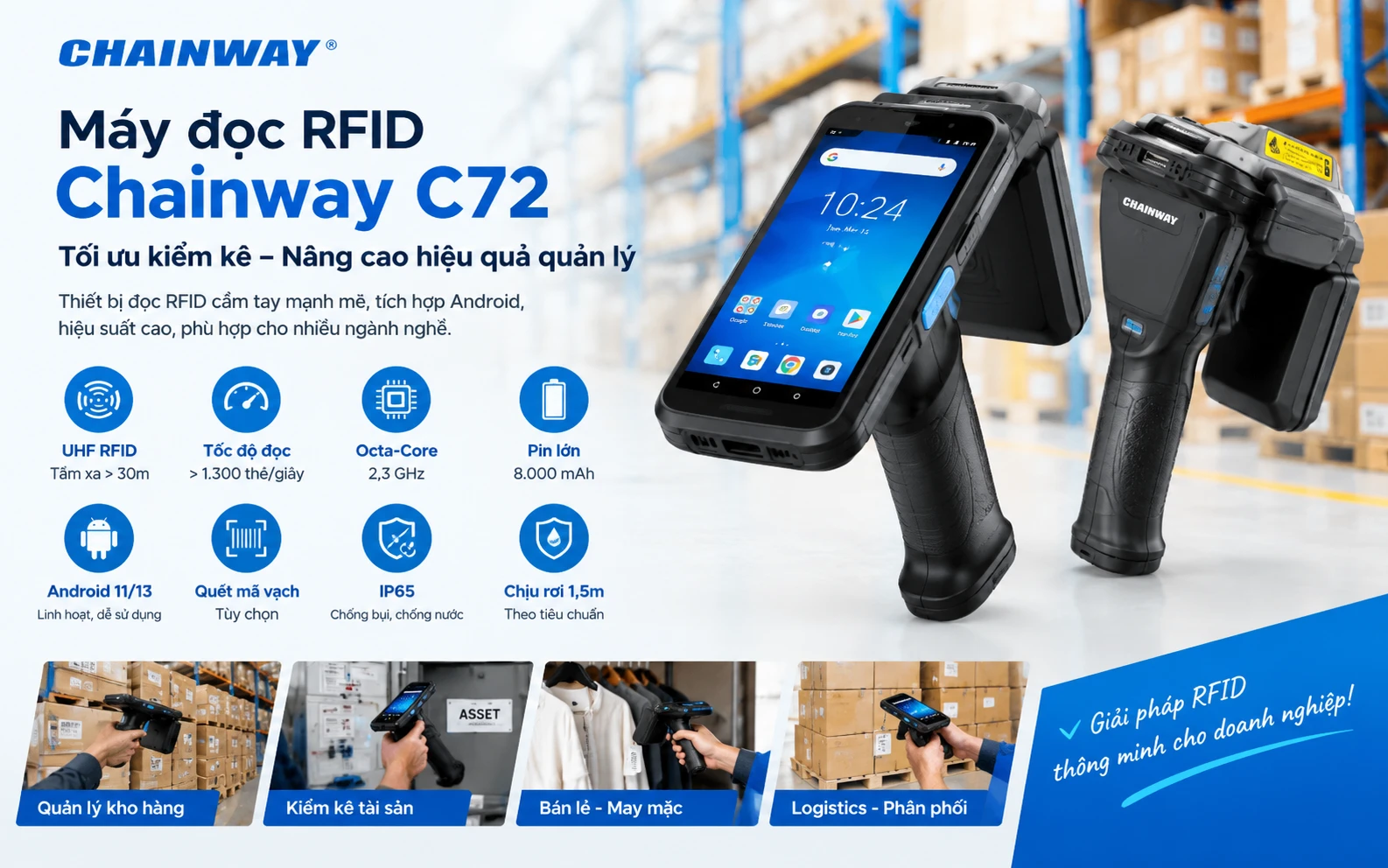 Máy đọc RFID Chainway C72