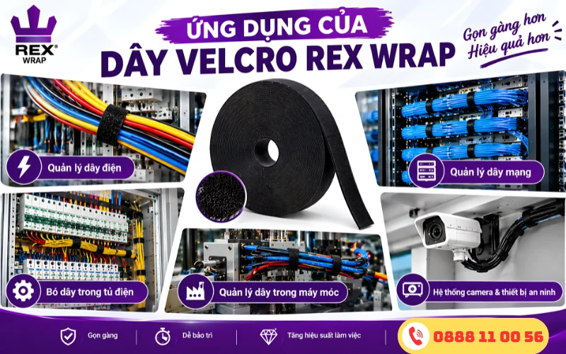 Ứng dụng đai dán gai rex wrap 20mm x 50m