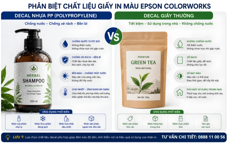 Phân biệt chất liệu giấy in cho máy Epson Colorworks