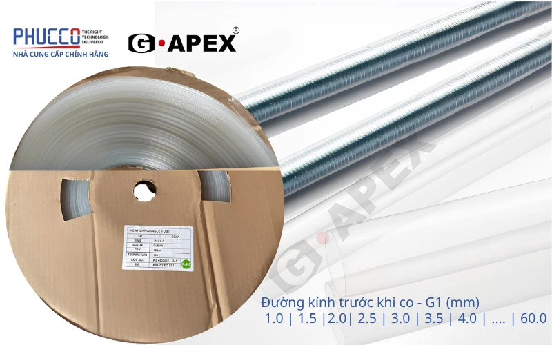 Ống co nhiệt G1 đa dạng kích thước