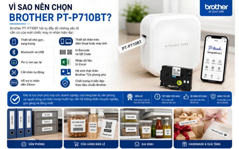 Điểm nổi bật của Brother PT-P710BT