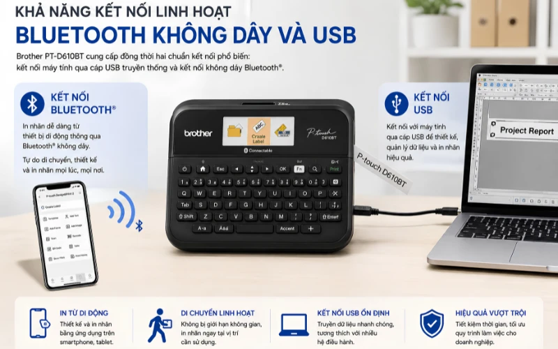 Bluetooth không dây và USB
