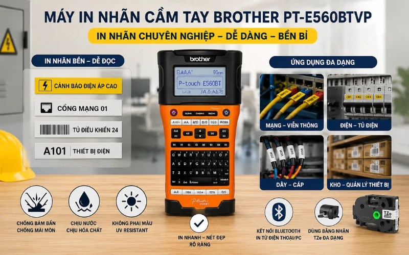 Máy In Nhãn Brother Pt-E560Btvp
