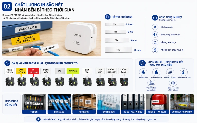 Brother PT-P300BT chất lượng in sắc nét