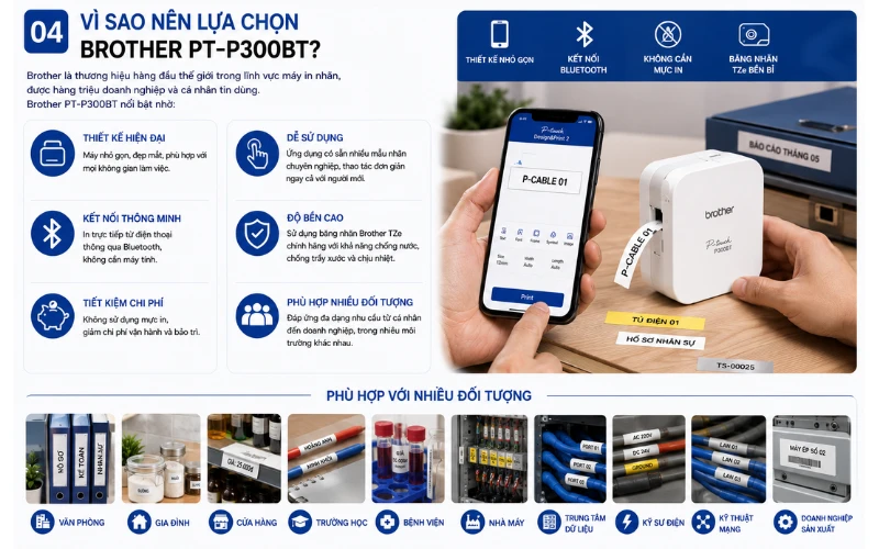 Các đối tượng sử dụng Brother PT-P300BT