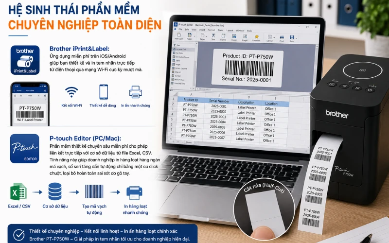 Phần mềm P-touch Editor máy PT-P750W