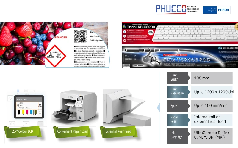 Epson ColorWorks C4050 C31CK03106 | Máy In Nhãn Màu PrecisionCore Chính Hãng
