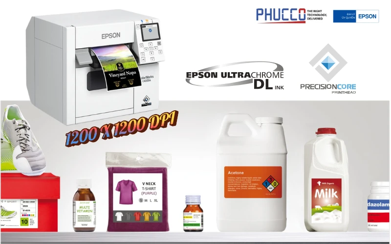 Epson ColorWorks C4050 C31CK03106 | Máy In Nhãn Màu PrecisionCore Chính Hãng