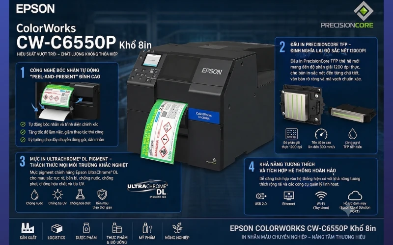 Tính năng nổi bật của Epson CW-C6550P