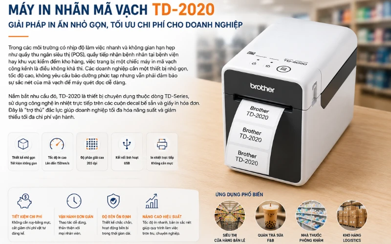 Tổng quan máy Brother TD-2020