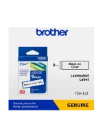 Brother Tze-121, Khổ 9Mm, Dài 8M, Black On Clear, Chống Thấm Nước