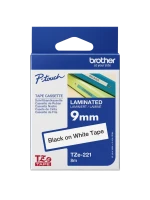 Brother Tze-221, Khổ 9Mm, Dài 8M, Black On White, Chống Thấm Nước