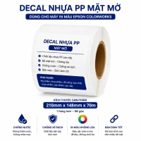 Decal Nhựa Pp Mặt Mờ Khổ 210X148Mm X 70M Dùng Cho Epson Colorworks